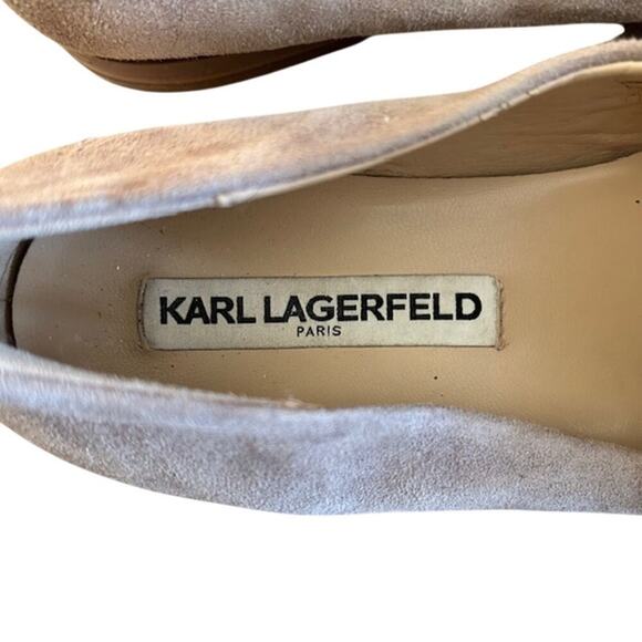 Karl Lagerfeld Paris Lynette Womens Tan Suede Chain Loafer Flats size 7.515 - Picture 5 of 8
